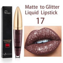 Load image into Gallery viewer, 18 Colors Diamond Shimmer Glitter Lipg Loss Matte To Glitter Liquid Lipstick Waterproof Diamond Pearl Colour Lip Gloss Make Up