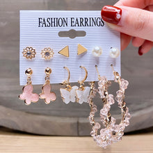 Load image into Gallery viewer, Fashion Gold Hoop Earrings Set Women Pearl Hoop Earrings Oversize Metal Circle Punk Earring 2020 Female Fashion Jewelry