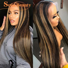Load image into Gallery viewer, #4/30 Highlight Wig Colored Lace Front Human Hair Wigs Pre Plucked Ombre Lace Frontal Wig For Women