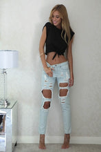 Load image into Gallery viewer, Summer Women Knotted Tie Front Crop Tops Cropped T Shirt Casual Blouse Tanks camis Knotted Tie Front Crop Tops ropa mujer