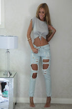 Load image into Gallery viewer, Summer Women Knotted Tie Front Crop Tops Cropped T Shirt Casual Blouse Tanks camis Knotted Tie Front Crop Tops ropa mujer