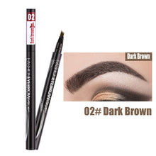 Load image into Gallery viewer, Waterproof Natural Eyebrow Pen Four-claw Eye Brow Tint Makeup three Colors Eyebrow Pencil Brown Black Grey Brush Cosmetics