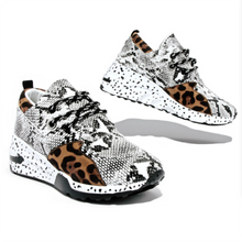 Load image into Gallery viewer, Spring Lace-Up Platform Sports Shoes for Women Breathable Ladies Sneakers Leopard Print Faux Fur Sneakers Women's Casual Shoes
