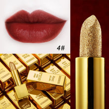 Load image into Gallery viewer, Glitter Lipstick Moisturizing Makeup Velvet Matte Gold Lipstick Waterproof Lipstains Sexy Shiny Red Cosmetics Pigment Nude Rouge