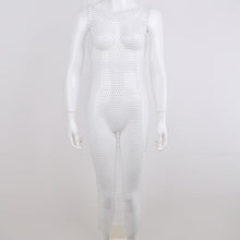 Load image into Gallery viewer, DIRTYLILY Crystal Diamonds Mesh Dress Women Hollow Out Rhinestone Sleeveless Party Mini Bodycon Dress Summer Fishnet Dresses