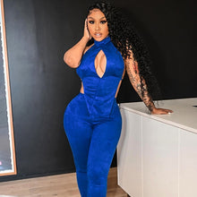 Load image into Gallery viewer, ANJAMANOR Sexy Two Piece Set Club Outfits for Women Backless Halter Top Pant Suits Ladies Clothes 2021 Wholesale Items D85-CF29
