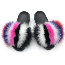 Load image into Gallery viewer, SARSALLYA Fur Slippers Women Real Fox Fur Slides Home Furry Flat Sandals Female Cute Fluffy House Shoes Woman Brand Luxury 2021