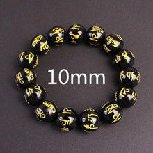 Load image into Gallery viewer, Feng Shui Obsidian Beads Bracelet Six Word Proverbs Charms Women Lucky Wealth Bracelet for Couple Gift Fashion Trendy Jewelry