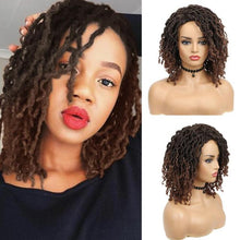 Load image into Gallery viewer, FAVE Dreadlock Wig Braided Twist Black Brown Short Curly Heat Resistant Fiber Synthetic Daily Party Replacement for Women
