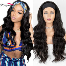Load image into Gallery viewer, kryssma Long Wavy Headband Wig for Black Women None Replacement Body Wave Synthetic Headwraps Hair Wig 2020 New Fashion