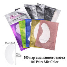 Load image into Gallery viewer, 100pairs Eyelash Extension Paper Patches Grafted Eye Stickers 7 Color Eyelash Under Eye Pads Eye Paper Patches Tips Sticker