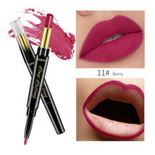 Load image into Gallery viewer, QIBEST 2 In 1 Matte Lipstick Lip Liner Nude Lipliner Makeup Waterproof Lipstick Pen Long Lasting Lip Pencil Makeup Lips Cosmetic