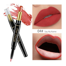 Load image into Gallery viewer, QIBEST 2 In 1 Matte Lipstick Lip Liner Nude Lipliner Makeup Waterproof Lipstick Pen Long Lasting Lip Pencil Makeup Lips Cosmetic