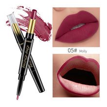 Load image into Gallery viewer, QIBEST 2 In 1 Matte Lipstick Lip Liner Nude Lipliner Makeup Waterproof Lipstick Pen Long Lasting Lip Pencil Makeup Lips Cosmetic