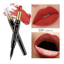 Load image into Gallery viewer, QIBEST 2 In 1 Matte Lipstick Lip Liner Nude Lipliner Makeup Waterproof Lipstick Pen Long Lasting Lip Pencil Makeup Lips Cosmetic