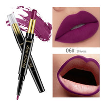 Load image into Gallery viewer, QIBEST 2 In 1 Matte Lipstick Lip Liner Nude Lipliner Makeup Waterproof Lipstick Pen Long Lasting Lip Pencil Makeup Lips Cosmetic