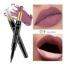 Load image into Gallery viewer, QIBEST 2 In 1 Matte Lipstick Lip Liner Nude Lipliner Makeup Waterproof Lipstick Pen Long Lasting Lip Pencil Makeup Lips Cosmetic