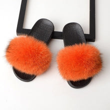 Load image into Gallery viewer, SARSALLYA Fur Slippers Women Real Fox Fur Slides Home Furry Flat Sandals Female Cute Fluffy House Shoes Woman Brand Luxury 2021
