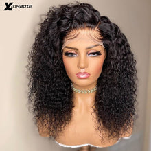 Load image into Gallery viewer, Brazilian 13x4 Lace Frontal Human Hair Wigs with Baby Hair 250 Density Kinky Curly 4x4 5x5 Silk Base Lace Closure Wigs For Women