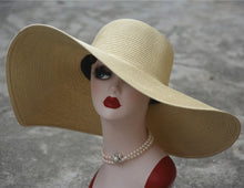 Load image into Gallery viewer, 7.1''/18cm Huge Wide Brim Sun Hats Straw Summer Church Wedding Hatinators for Womens Ladies Floppy Kentucky Derby Party Dressy