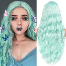 Load image into Gallery viewer, Long Wave Hairstyle Wigs middle orange black wig heat-resistant fiber synthetic wig for women Cosplay