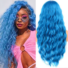 Load image into Gallery viewer, Long Wave Hairstyle Wigs middle orange black wig heat-resistant fiber synthetic wig for women Cosplay