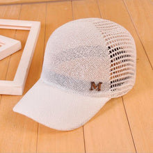 Load image into Gallery viewer, 2018 New Hollow Summer Snapback Baseball Caps Letter M Equestrian Cap For Women Girls Breathable Sun Hat
