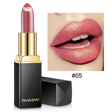 Load image into Gallery viewer, Handaiyan Waterproof Nude Glitter Lipstick Makeup Long Lasting Velve Red Mermaid Sexy Shimmer Lip Stick Cosmetics Beauty