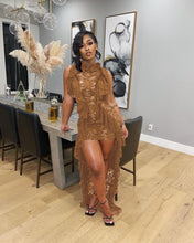 Load image into Gallery viewer, Adogirl Newest Women Sexy Ruffle Black Lace Dress See Through Sleeveless Bodycon Hi-Lo Floor Length Club Party Wear Vestidos