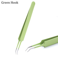 Load image into Gallery viewer, Tweezers Stainless Steel Gold Blue for eyelash extension high-precision eyelash extension tweezers Thin tip