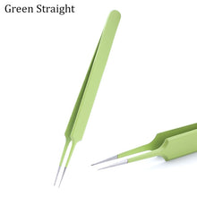 Load image into Gallery viewer, Tweezers Stainless Steel Gold Blue for eyelash extension high-precision eyelash extension tweezers Thin tip