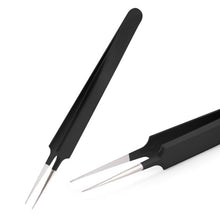 Load image into Gallery viewer, Tweezers Stainless Steel Gold Blue for eyelash extension high-precision eyelash extension tweezers Thin tip