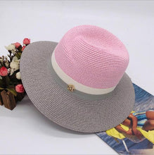 Load image into Gallery viewer, Summer patchwork fedora hats for women paper straw women's hats popular cool nice beautiful high quality paper fedora straw hats