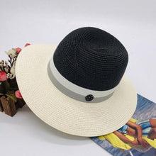 Load image into Gallery viewer, Summer patchwork fedora hats for women paper straw women's hats popular cool nice beautiful high quality paper fedora straw hats