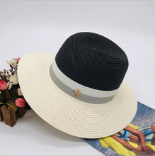Load image into Gallery viewer, Summer patchwork fedora hats for women paper straw women's hats popular cool nice beautiful high quality paper fedora straw hats