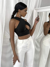 Load image into Gallery viewer, Adogirl Crop Top Cross Hollow Out Wrapped Corset Vest S-3XL Women Sexy Backless Tanks Slim T-shirt Drop Ship Wholesale