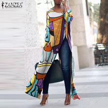 Load image into Gallery viewer, Baggy Work Blusas Women Summer Printed Long Tops ZANZEA Bohemian Floral Short Sleeve Blouse Casual O Neck Split Hem Shirt Femme