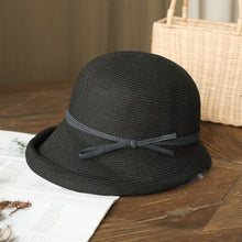 Load image into Gallery viewer, 2021 Summer Fashion Women's Hat Bucket Straw Travel Beach Hats Female Ceremony Belt Raffia Visor Sun Protection Hat