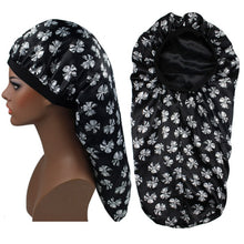Load image into Gallery viewer, Women Satin Lined Bonnet Beauty Print Satin Silk Bonnet Sleep Night Cap Bonnet Hat Bonnet Satin Cheveux Nuit Bonnets For Women