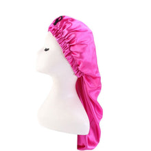 Load image into Gallery viewer, Turban Femme Headscarf Long Tail Chemo Cap Pirate Cap Elastic Braid Hat Buckle Turban Hat Fashion Long Satin Bonnet Women Men