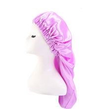 Load image into Gallery viewer, Turban Femme Headscarf Long Tail Chemo Cap Pirate Cap Elastic Braid Hat Buckle Turban Hat Fashion Long Satin Bonnet Women Men