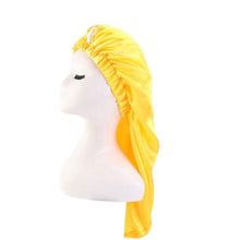Load image into Gallery viewer, Turban Femme Headscarf Long Tail Chemo Cap Pirate Cap Elastic Braid Hat Buckle Turban Hat Fashion Long Satin Bonnet Women Men