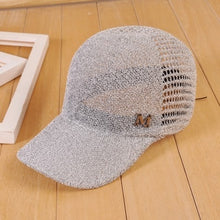 Load image into Gallery viewer, 2018 New Hollow Summer Snapback Baseball Caps Letter M Equestrian Cap For Women Girls Breathable Sun Hat