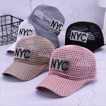 Load image into Gallery viewer, Women's Breathable Baseball cap Summer Hat for Female 2018 Fashion Letter Diamond Hats Visor Women Breathable Mesh Cap