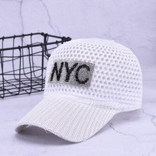 Load image into Gallery viewer, Women's Breathable Baseball cap Summer Hat for Female 2018 Fashion Letter Diamond Hats Visor Women Breathable Mesh Cap