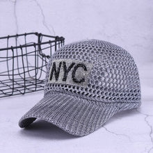 Load image into Gallery viewer, Women's Breathable Baseball cap Summer Hat for Female 2018 Fashion Letter Diamond Hats Visor Women Breathable Mesh Cap