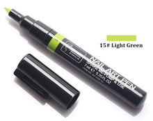 Load image into Gallery viewer, 1PC Beauty 16 Colors Two-way Acrylic Paint Pen DIY Gel Polish Drawing Tools Nails Accessoires Manicure 3D Nail Art Pen
