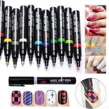 Load image into Gallery viewer, 1PC Beauty 16 Colors Two-way Acrylic Paint Pen DIY Gel Polish Drawing Tools Nails Accessoires Manicure 3D Nail Art Pen
