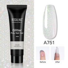 Load image into Gallery viewer, ROSALIND Glitter Poly Nail Gel Extension 15ml Gel Polish All For Manicure Poly Builder Gel Semi Permanent Soak Off Nail Art

