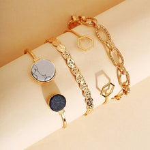Load image into Gallery viewer, New Punk Rhinestone Geometric Chain Bracelets Set for Women Bohemia Multilayer Beads Charm Bangles Fashion Party Jewelry Gift
